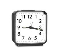 Brifit Silent Alarm Clocks Bedside Battery Powered Non Ticking Bedside Clock with Luminous Pointer Large Display Snooze Night Light Function Heavy Sleepers Travel Bedroom Office Easy to Read, Black
