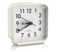 Brifit Silent Alarm Clocks Bedside, Battery Powered Non Ticking Table Clock with Luminous Pointer & Large Display, Snooze Night Light Function, Easy to Read for Heavy Sleepers, Bedroom, Office