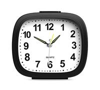 Brifit Silent Alarm Clocks Bedside Non Ticking Bedside Clock Battery Powered with Night Light Large Display Snooze Function Basic Alarm Clock, for Heavy Sleepers Travel Bedroom Desk Easy to Read
