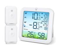 Brifit Wireless Fridge Freezer Thermometer with 2 Remote Sensors, Digital Refrigerator Thermometer with Backlight, Max/Min Records, ℃/℉ Switch, High/Low Temperature Alarm for Kitchen, Home