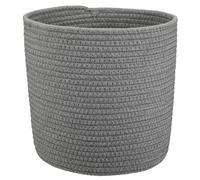 Briful 10"x10" Cotton Rope Woven Pot 25cmx25cm Plant Pots Indoor - Dark Grey Cotton Flower Pot Decorative Planter Storage Basket for Plants, Toys, Crafts, Rustic Home Decor