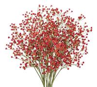 Briful 10PCS Gypsophila Artificial Flowers 23.6" Artificial Babys Breath Flowers, Red Artificial Flowers Faux Gypsophila for DIY Arrangement Fake Babys Breath for Home Garden Wedding Decor