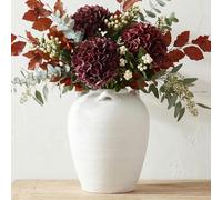 Briful 11.2" Large Rustic Ceramic Vase for Home Decor, 28.5CM Tall Flower Vase with 3 Handles, Vintage Boho Farmhouse Decorative White Vases for Pampas Grass Dried Flowers Table Centerpiece