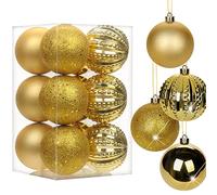 Briful 12PCS 8CM Christmas Baubles, Christmas Tree Decorations Xmas Hanging Ornaments Small Shatterproof Balls for Home Festival Gifts Xmas Decorations