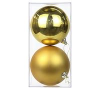 Briful 15CM Large Christmas Baubles, 2 PCS 5.9" Xmas Tree Decorations Gold Christmas Bauble Decorations Shiny Hanging Ornaments for Home Festival Decor Xmas Gifts