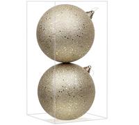 Briful 15CM Large Christmas Baubles, 2 PCS 5.9" Xmas Tree Decorations Rose Gold Christmas Bauble Decorations Glitter Hanging Ornaments for Home Festival Decor Xmas Gifts