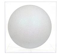 Briful 18CM Large Christmas Baubles, 7.1" Xmas Tree Decorations White Christmas Bauble Decorations Glitter Hanging Ornaments for Home Festival Decor Xmas Gifts