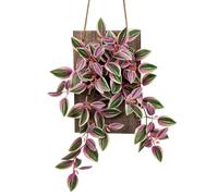 Briful 19.7" Hanging Plant Artificial Tradescantia with Wooden Plate, Fake Hanging Plants Decorative Artificial Plants Like Real, Height 33"/84cm, Ideal for Wall, Porch, Stairs, Garden Decoration