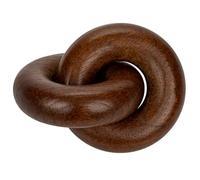 Briful 2-Link Brown Wood Knot Decor, Hand-Carved Wooden Sculpture for Desk Decorations, Scandinavian Home Decor Wood Art Craft Decorative Chain Knot Farmhouse, Coffee Table, Book Shelf Decor