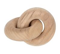 Briful 2-Link Wood Knot Decor, Hand-Carved Wooden Sculpture for Desk Decorations, Scandinavian Home Decor Wood Art Craft Decorative Chain Knot Farmhouse, Coffee Table, Book Shelf Decor
