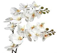 Briful 2 PCS Artificial Orchid Stems Silk Phalaenopsis Flower, White Artificial Orchid Flowers 9 Flower Heads, 28.7" Long Stems Fake Flowers Arrangment for Home Office Wedding Décor Centerpieces