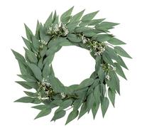 Briful 20" Artificial Eucalyptus Wreath Door Wreath Spring Summer Wreath Artificial Green Wreath for Farmhouse Decor Faux Greenery Artificial Plants for Wall Window Festival Décor