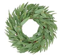 Briful 20" Artificial Eucalyptus Wreath - Spring Wreaths for Front Door - Decorative Eucalyptus Door Wreath for Wall, Window, Table Home Decor, Autumn Wreath Wedding Decoration