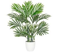 Briful 24.4" Artificial Palm Tree in Pot, 62CM Tall Fake Plants Artificial Palm Plant with 2 Trunks, Tropical Plants Fake Palm Tree Indoor for Home Office Decorations Housewarming Gift