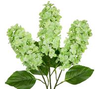 Briful 24.8" Artificial Hydrangea Flowers Real Touch Panicled Hydrangea Stems, 3PCS Green Artificial Flowers Faux Cone Hydrangeas for Tall Vase, Home Décor, Floral Arrangements