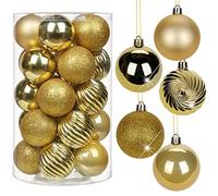 Briful 25PCS 6CM Christmas Baubles, Christmas Tree Decorations Xmas Hanging Ornaments Small Shatterproof Balls for Home Festival Gifts Xmas Decorations