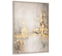 Briful 28"x20" Large Canvas Wall Art for Living Room | 72cm x 52cm Hand-painted Abstract Wall Art | Framed Prints Gold Textures Neutral Wall Art | Textured Oil Painting Canvas for Wall Decor