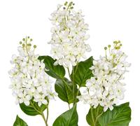 Briful 30" Tall Artificial Lilac Flowers - 3PCS Silk Flower White Artificial Flowers for Tall Vases - Faux Lilac Flower Long Stem for Garden Wedding, Floral Arrangements, Spring Summer Decor