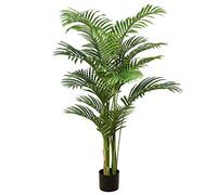 Briful 4.6Ft Artificial Areca Palm Tree in Pot, 140CM Tall Fake Plants Artificial Tree with 15 Trunks, Fake Palm Tree Faux Tropical Plants in Pot for Indoor Home Decoration Housewarming Gift