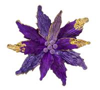 Briful 4 PCS 12" Glitter Poinsettia Purple Artificial Flowers Stem for Christmas Tree Decorations Fake Poinsettia Flowers Large Artificial Christmas Flowers Arrangements for Xmas Decorations