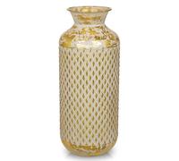 Briful 40CM Tall Vase Metal Flower Vase, Rustic Metal Shabby Chic Gold Vases for Plants, 16" Vintage Decorative Vases for Living Room, Dried Flowers, Table Decoration