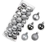 Briful 40PCS 4CM Christmas Baubles, Christmas Tree Decorations Xmas Hanging Ornaments Small Shatterproof Balls for Home Festival Gifts Xmas Decorations