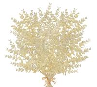 Briful 5 PCS Autumn Leaf Stems Artificial Eucalyptus Branches - 14.6" Faux Eucalyptus Bush Soft Cream Fake Plants for Floral Arrangements Autumn Decorations, Thanksgiving Centerpieces