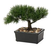 Briful 6.49" Artificial Bonsai Tree Fake Plants Japanese Bonsai Decoration Artificial Plant Indoor Potted Faux Pine Plants for Indoor/Outdoor Home Office Desk Décor