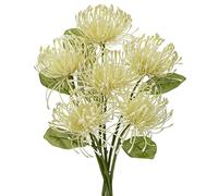 Briful 6 PCS Artificial Chrysanthemum Flowers Cream Artificial Flowers Spider Mum Fake Flowers Pick Artificial Spider Mum Flowers for Floral Arrangment Wedding Bouquet Home Bathroom Decor