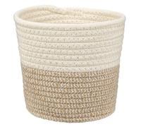Briful 6"x6" Cotton Rope Woven Pot 15cmx15cm Plant Pots Indoor - Light Wheat Cotton Flower Pot Decorative Planter Storage Basket for Plants, Toys, Crafts, Rustic Home Decor
