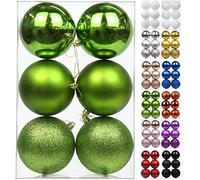 Briful 6PCS 10CM Christmas Baubles, Christmas Tree Decorations Xmas Hanging Ornaments Small Shatterproof Balls for Home Festival Gifts Christmas Decorations