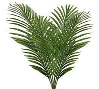 Briful 6PCS Mixed Sizes Fake Plants Palm Tree Leaves Decorative Faux Tropical Palm Leaves Fake Leaf Stem for Home Office Party Flowers Arrangement Wedding Decoration