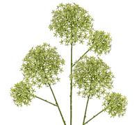 Briful 70 cm Set of 3 Artificial Flowers Like Real Artificial Crown Flowers Calotropis Gigantea Gypsophila Green Artificial Flowers Decorative Gypsophila for Wedding Party Spring Decoration