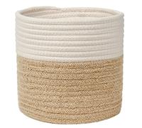 Briful 8"x8" Cotton Rope Woven Basket 20cmx20cm Plant Pots Indoor Jute Planter Rope Plant Baskets for Flowers, Toys, Crafts, Rustic Home Decor