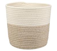 Briful 8"x8" Cotton Rope Woven Pot 20cmx20cm Plant Pots Indoor - Light Wheat Cotton Flower Pot Decorative Planter Storage Basket for Plants, Toys, Crafts, Rustic Home Decor