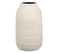 Briful 9.6" Tall Ceramic Vase for Flowers, 24.5cm Tall Vases Rustic Beige Vases, 3.3-inch Opening Large Flower Vase for Pampas, Dry Plants, Fresh Flowers, Home Kitchen Decor