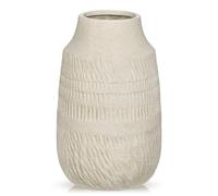 Briful 9" Small Ceramic Vase for Flowers - 23CM Handmade Slender Beige Flower Vase in Boho Nordic Style, Decorative Vases for Living Room, Shelf, Coffee Table or Hallway