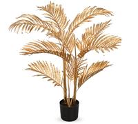 Briful 90 CM Gold Artificial Areca Palm Tree Fake Plants in Pot, 3Ft Tall Faux Plants Artificial Tree with 2 Trunks, Fake Palm Tree Decorative Houseplant for Home Decor Housewarming Gift