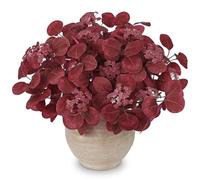 Briful Artificial Eucalyptus Stems Fake Plants Burgundy Eucalyptus Bushes | Set of 3 Autumn Leaves Silk Leaf for Home Farmhouse Office Vase Table Centerpiece Indoor Halloween Thanksgiving Decorations