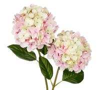 Briful Hydrangea Artificial Flowers Real Touch Hydrangea Stems 24.8" Creamy Pink Fake Flowers for Outdoor, Garden Wedding, Home Decor