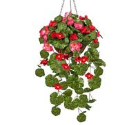 Briful Large Artificial Flowers Chinese Blooming Crabapple Artificial Flowers Hanging Flower Basket
