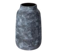 Briful - Rustic Ceramic Vase, Vintage Terracotta Vase for Living Room Decor, Table, Shelf, Fireplace, 9.6", Light Slate Grey