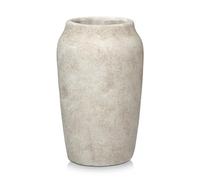 Briful Rustic Vintage Ceramic Vase, 9.06'' Farmhouse Table Decor with Wide Mouth, Large Decorative Vases for Home Decor, Living Room, Entryway & Shelf Styling, Beige