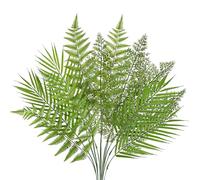 Briful Set of 12 Artificial Palm Leaf Stems Fake Plants - 24.4" Faux Fern Branches Artificial Boston Fern Plant for Vase, Floral Arrangement, Living Room, Office, Home Decor
