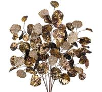 Briful Set of 3 Artificial Aspen Leaf Stems - 30" Tall Glitter Faux Branches for Autumn & Christmas Decorations | Metallic Gold Leaves Stems for Vase, Centerpiece, or Christmas Tree Décor