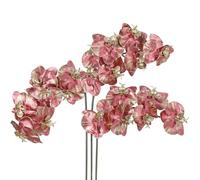 Briful Set of 3 Glitter Artificial Orchid Stems - 32" Pink Artificial Flowers for Tall Vase, Christmas Tree Decorations - Faux Orchids Decorative Phalaenopsis for Xmas Wedding Festival Décor