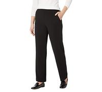 Briggs New York Women's Flat Front Pull On Pant with Slimming Solution, Black, 16 Short