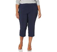 Briggs New York Women's Plus-Size Pull on Capri L Pocket Casual Pants, Navy, 20