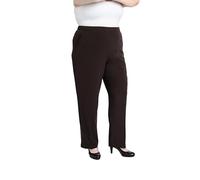 Briggs New York Women's Plus Size Pull on Dress Pant Average & Short Length, Brown, 22