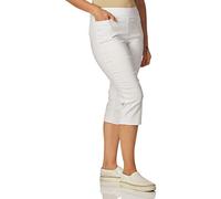 Briggs New York Womens Pull On Capri L Pocket, White, 8